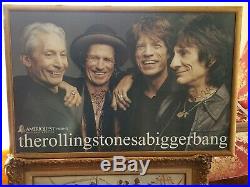 Framed autographed signed Rolling Stones tour poster Keith Richards Rom Wood Psa