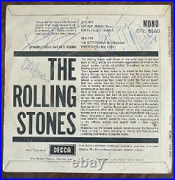 Great The Rolling Stones 1st Decca Ep 1964 Signed By 4 On Reverse Fab Autographs