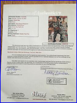 Green Day RARE Signed Rolling Stone Magazine Autograph JSA COA LOA No CD Vinyl