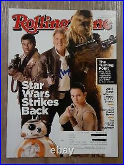 Harrison Ford Star Wars Autographed Signed December 2015 Rolling Stone Magazine