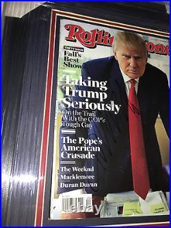 JSA 45th President DONALD TRUMP Signed Autographed FRAMED Rolling Stone Magazine