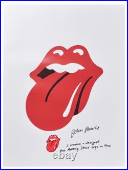 John Pasche Hand-Drawn and Signed Tongue and Lips Rolling Stones Lithograph