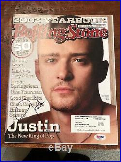 Justin Timberlake Signed Rolling Stone Magazine Psa/Dna Coa Autographed
