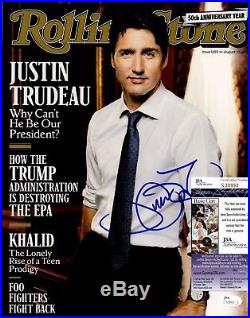 Justin Trudeau Signed 11x14 Photo with JSA COA #S30993 Rolling Stone Canadian PM