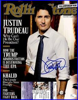 Justin Trudeau Signed 11x14 Photo with JSA COA #S30994 Rolling Stone Canadian PM