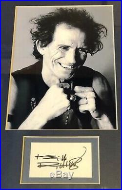 KEITH RICHARDS Autograph Cut Framed Display THE Rolling Stones