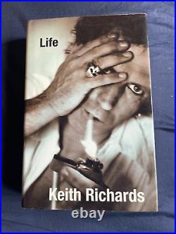 KEITH RICHARDS Signed Book LIFE US 1st Edition with Event Ticket ROLLING STONES