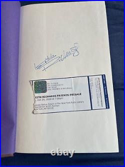 KEITH RICHARDS Signed Book LIFE US 1st Edition with Event Ticket ROLLING STONES