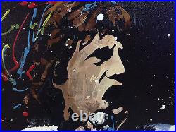 Kat Signed Mick Jagger Original Rolling Stones Painting On Canvas Coa