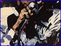 Kat Signed Mick Jagger Original Rolling Stones Painting On Canvas Coa