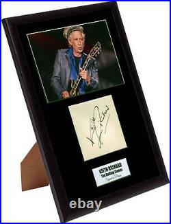 Keith Richard Rolling Stones Hand Signed Autograph Mounted/Framed A4 Tribute COA