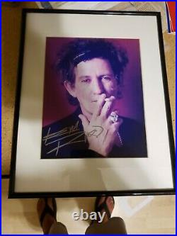 Keith Richards 8x10 Autographed Framed Rolling Stones COA by Hollywood Stars