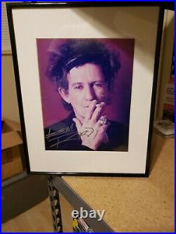 Keith Richards 8x10 Autographed Framed Rolling Stones COA by Hollywood Stars