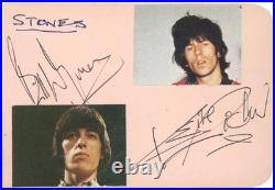 Keith Richards Bill Wyman Signed Auto Rolling Stones 3x4.5 Album Page Grad LOA