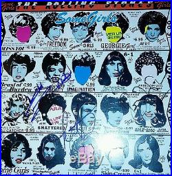 Keith Richards, Charlie Watts, Ronnie Wood Rolling Stones Autographed Some Girls