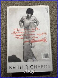 Keith Richards Hand Signed Music Book LIFE Rolling Stones & PSA QO Card + COA