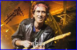 Keith Richards Hand Signed Rolling Stones Photo 12x8 Rock Star COA PSA QO CARD