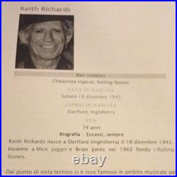 Keith Richards Rolling Stones Biography Cardboard Autograph