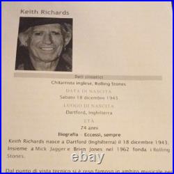 Keith Richards Rolling Stones Biography Cardboard Autograph