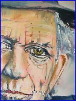 Keith Richards Rolling Stones Original Oil Painting 24×24