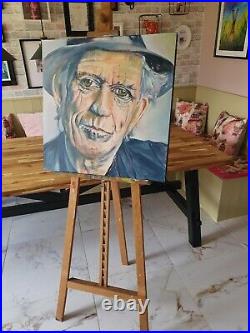 Keith Richards Rolling Stones Original Oil Painting 24×24