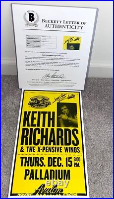 Keith Richards Signed Live At The Palladium 7.5 X 12 Poster Rolling Stones Bas