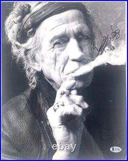 Keith Richards The Rolling Stones Signed Autographed 11x14 Photo Beckett Coa