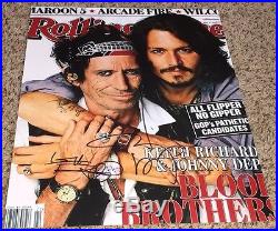 Keith Richards and Johnny Depp Signed 11x14 Rolling Stone Photo with proof