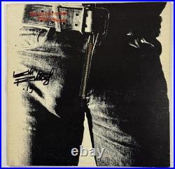 Keith Richards signed Rolling Stones Album Sticky Fingers Zipper vinyl Beckett