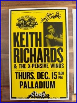 Keith Richards & the X-Pensive Winos Signed Poster JSA LOA Rolling Stones COA