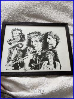 Keith richards Rolling Stones Original art signed picture Framed 11.5 X 15
