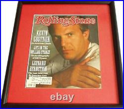 Kevin Costner autographed signed 1990 Rolling Stone magazine cover matted framed
