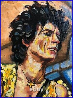 Kieth Richards Rolling Stones Painting Oil on Canvas 11 x 14