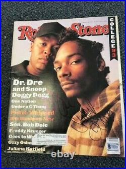 L@@k Snoop Dogg & Dr. Dre Signed Rolling Stone Autographed Auto Bas Not Psa
