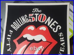 Lithograph Rolling Stones 50 Years Shepard Fairy Signed Numbered Genuine