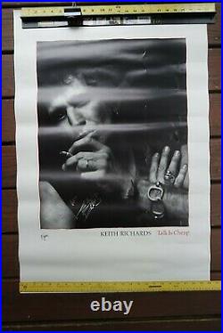 Lot of 2 Vintage Rolling Stones Poster Signed By Keith Richards autograph