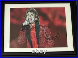 MICK JAGGER Autographed signed 8 X 11.5 Fully Framed Photo Rolling Stones