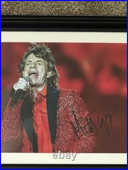 MICK JAGGER Autographed signed 8 X 11.5 Fully Framed Photo Rolling Stones