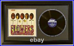 MICK JAGGER & KEITH RICHARDS Autographed ALBUM FRAMED ROLLING STONES FLOWERS