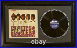 MICK JAGGER & KEITH RICHARDS Autographed ALBUM FRAMED ROLLING STONES FLOWERS
