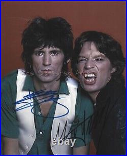 MICK JAGGER & KEITH RICHARDS ROLLING STONES Hand signed 8 X 10 photo w COA. C