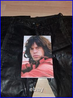 MICK JAGGER Owned And Stage Worn Leather Pants Signed COA Rolling Stones