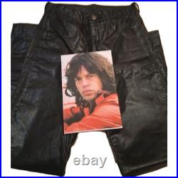 MICK JAGGER Owned And Stage Worn Leather Pants Signed COA Rolling Stones