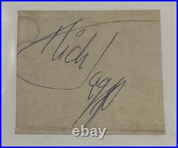 MICK JAGGER Signed Autograph Cut Rolling Stones Beckett Slab and JSA LOA COA
