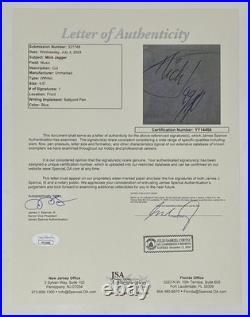 MICK JAGGER Signed Autograph Cut Rolling Stones Beckett Slab and JSA LOA COA