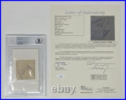 MICK JAGGER Signed Autograph Cut Rolling Stones Beckett Slab and JSA LOA COA