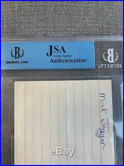 MICK JAGGER THE ROLLING STONES JSA CERTIFIED Autograph Cut Signed Real RARE