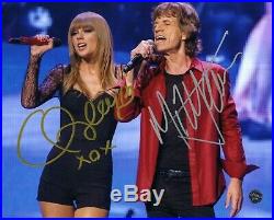 MICK JAGGER and TAYLOR SWIFT DUAL SIGNED AUTOGRAPH 8x10 PHOTO-ROLLING STONES