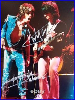 MICK and KEITH ROLLING STONES Genuine signed 10X8 PHOTO THE GLIMMER TWINS COA