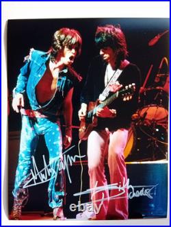 MIKE JAGGER KEITH RICHARDS ROLLING STONES Genuine signed 10X8 PHOTO GLIMMER TWIN